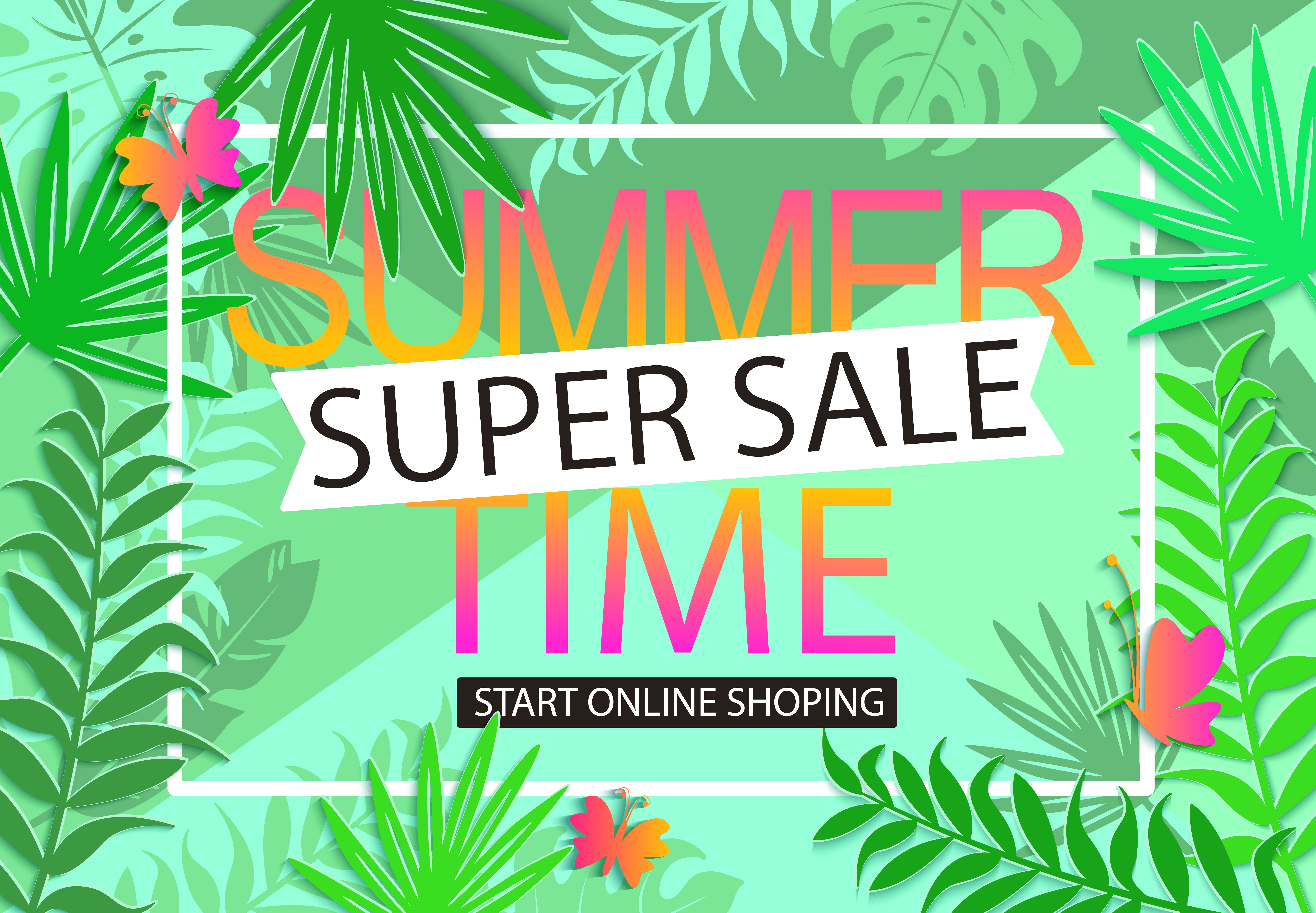 Summer sale jungle background. - Download Free Vectors ...