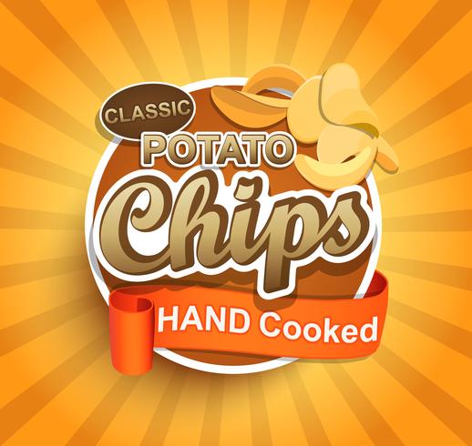 Potato chips label. vector