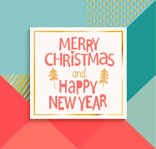 Happy New Year and Merry Christmas card. vector