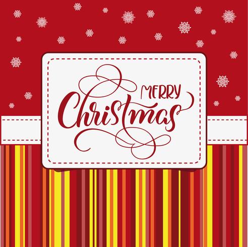 holiday frame with Merry Christmas on white background. calligraphy and lettering. Vector illustration EPS10