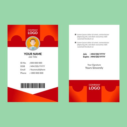 Red ID Card Template vector