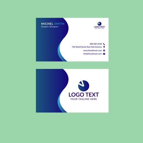 Blue Business card Template  vector