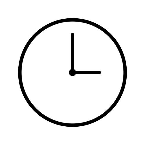 Icono de línea de reloj negro vector