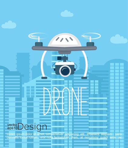 Drone with camera. vector