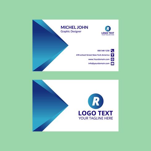 Blue Business Card Template  vector