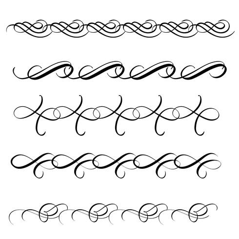 set of vintage decorative flourish for design. Vector illustration EPS10