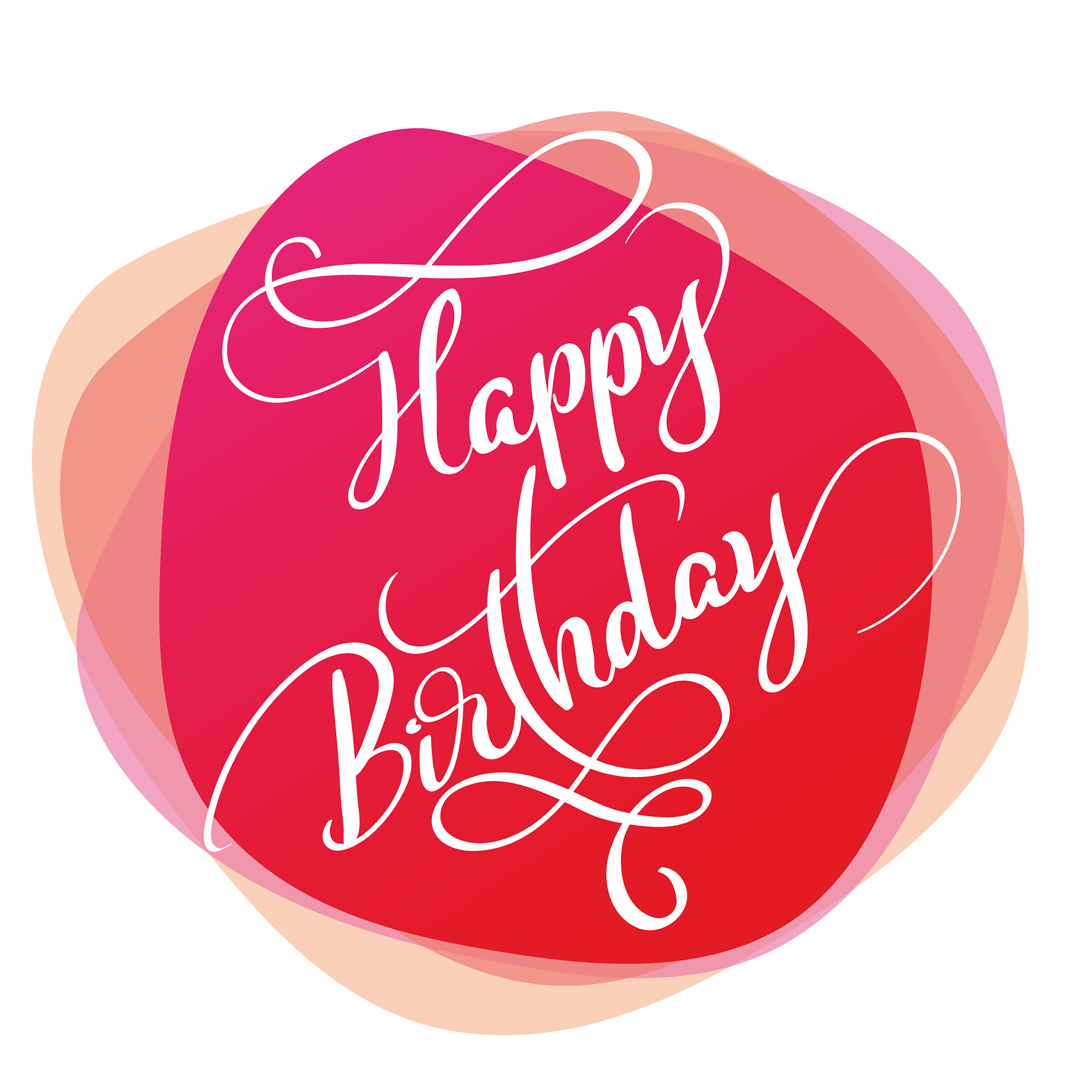 Download text happy Birthday on red background. Calligraphy ...