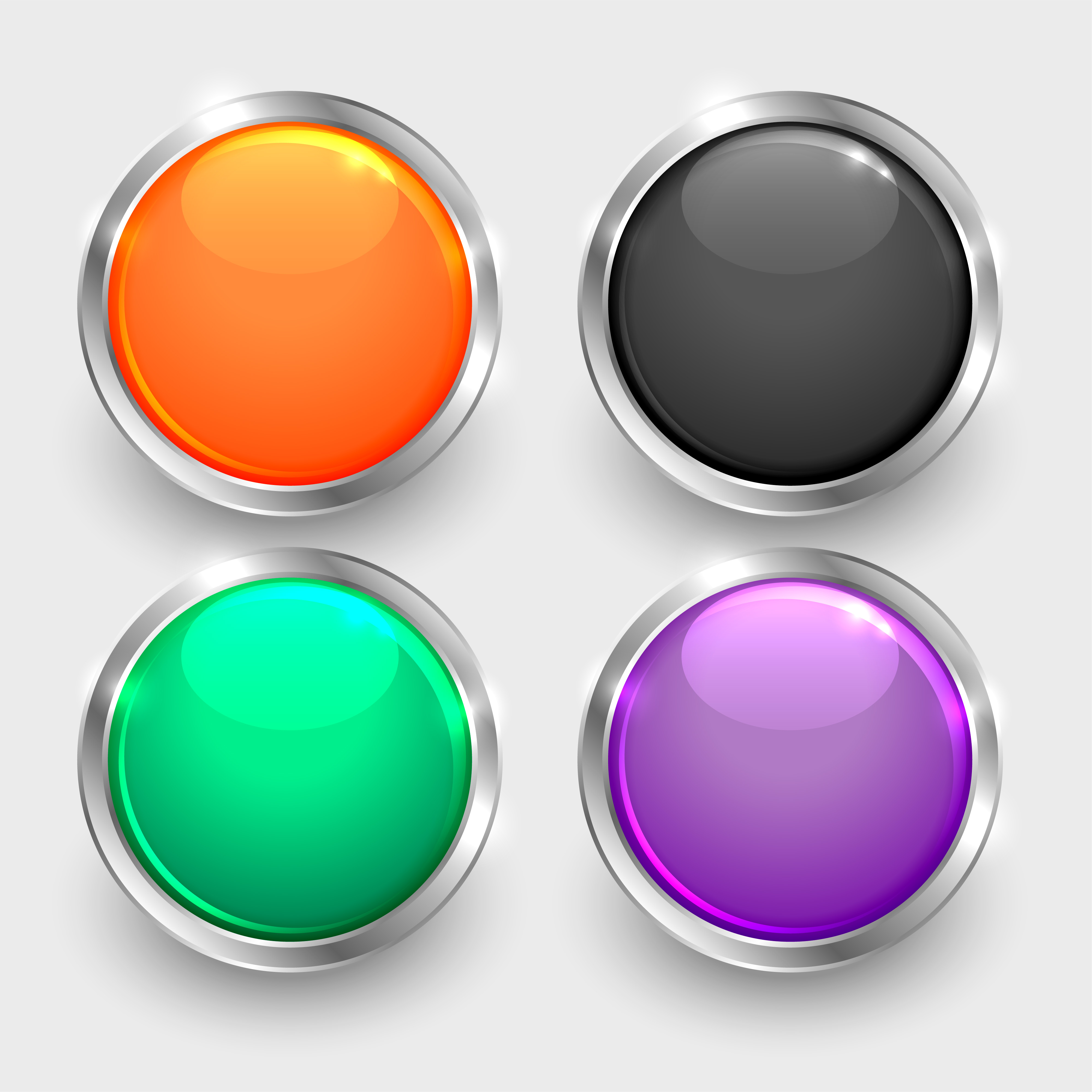 Download set of shiny round glossy buttons - Download Free Vector Art, Stock Graphics & Images