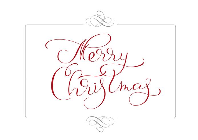 abstract frame and calligraphic text Merry Christmas. Vector illustration EPS10