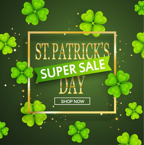 Fondo de super venta del día de San Patricio. vector