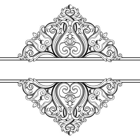 Download Ornamental vintage frame. Vector illustration in black and ...