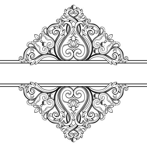 Ornamental vintage frame. Vector illustration in black and white colors