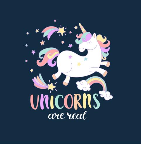 Unicorns are real. vector