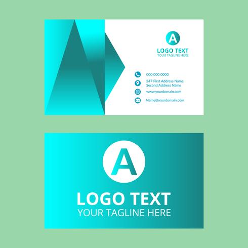 Cyan Business card  vector