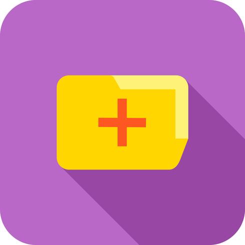 Medical Folder Flat Long Shadow Icon