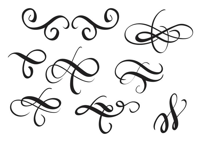 set of vintage decorative flourish for design. Vector illustration EPS10