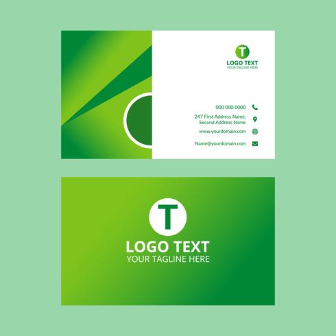 Green Business card vector