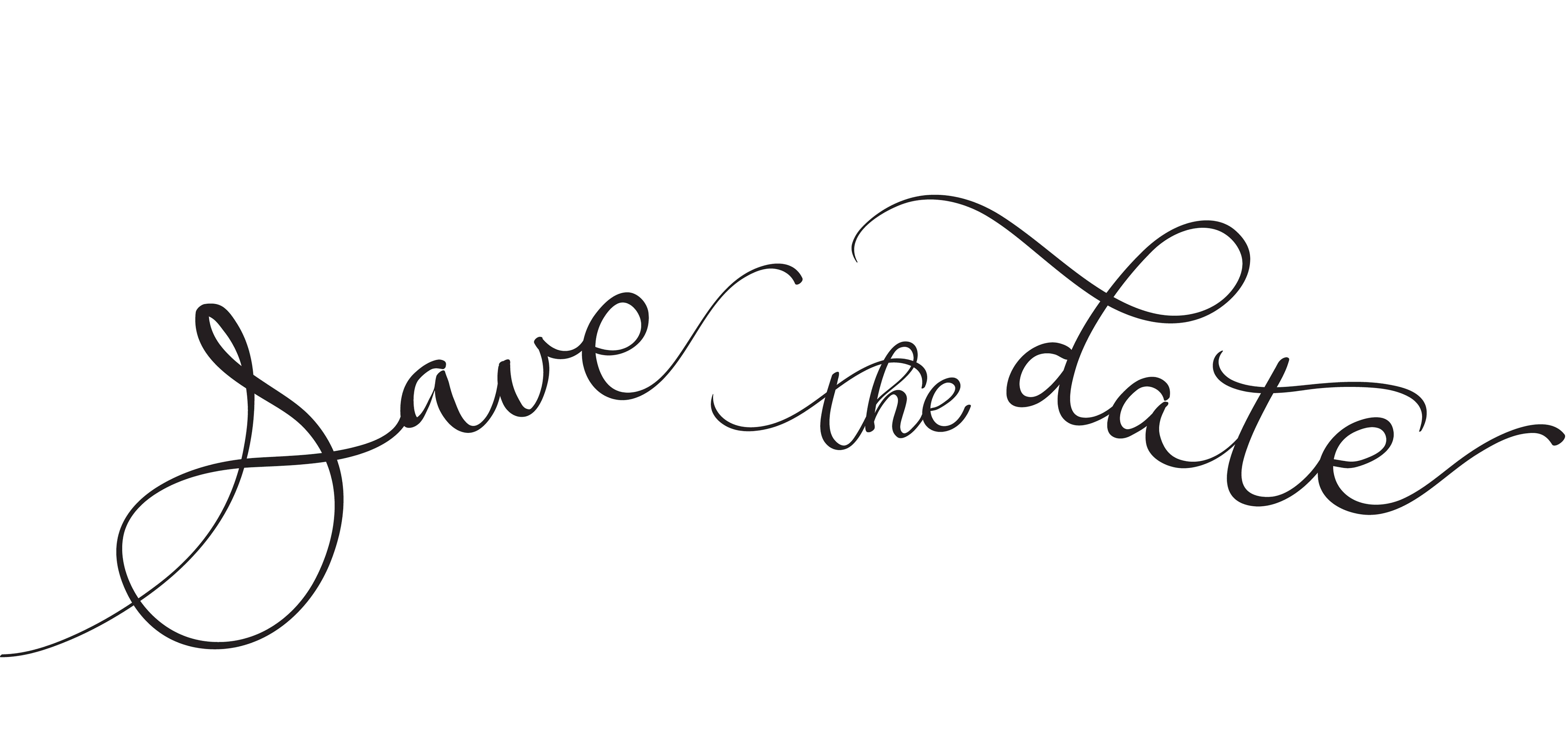 Save The Date Text On White Background Calligraphy Lettering Vector
