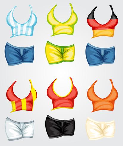 Female tops and bottoms vector