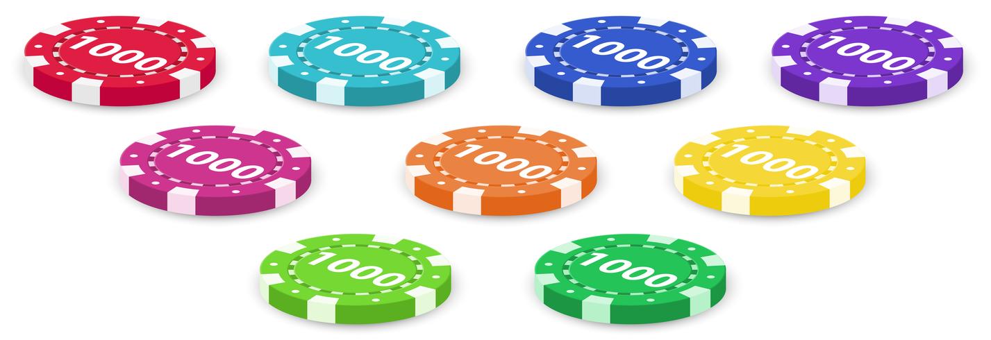 Nine poker chips vector