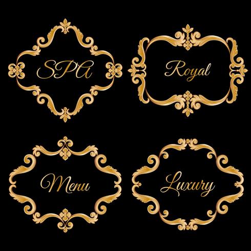 Set Collection Of Ornamental Vintage Frames With Sample Text In Golden Yellow Color Download Free Vectors Clipart Graphics Vector Art Elegante mandala ornamental dorado marco decorativo vintage backg eps. https www vecteezy com vector art 416517 set collection of ornamental vintage frames with sample text in golden yellow color