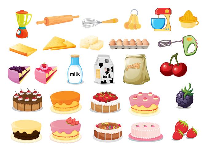 Dessert set vector
