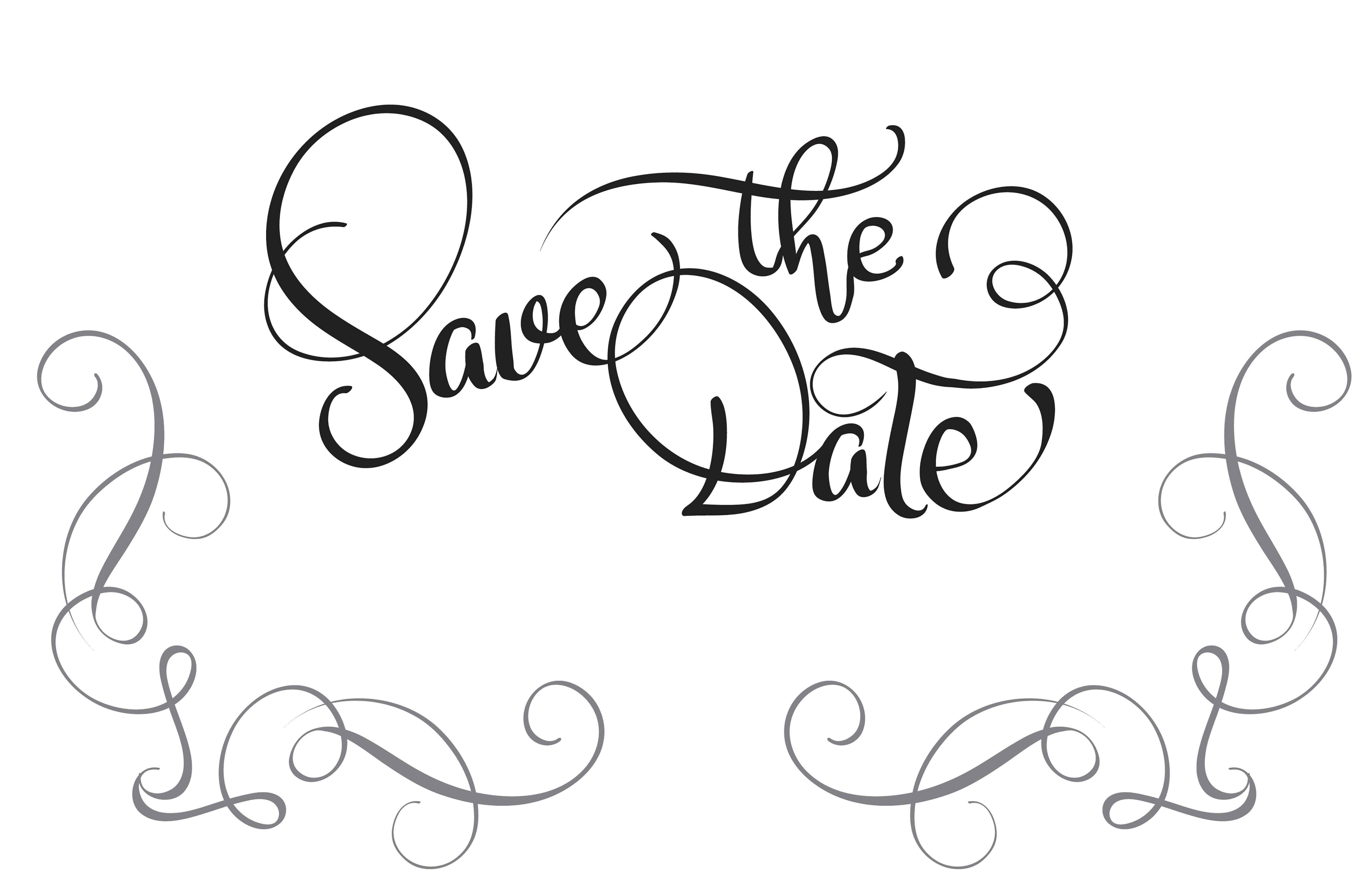 Save the date text on white background. Calligraphy ...