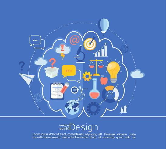 Creative left and right brain Idea infographic. vector