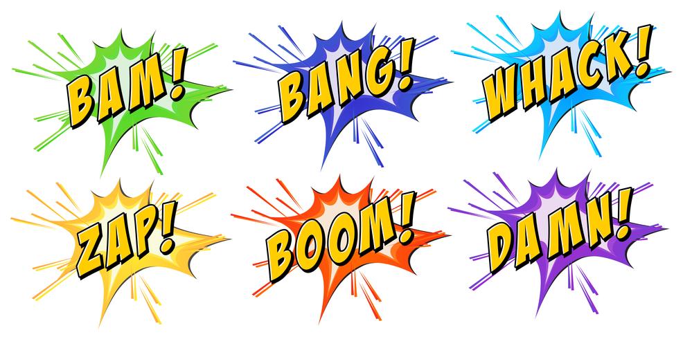 Words on explosion background vector