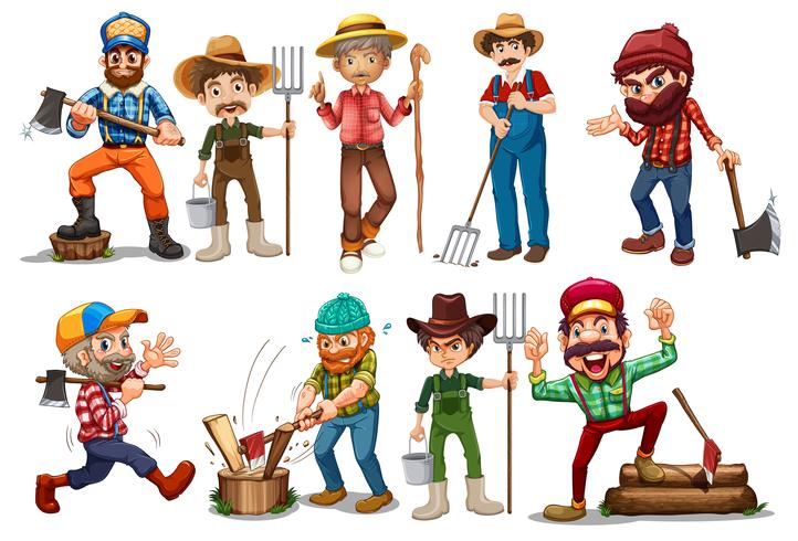 Farmers and Lumberjacks vector