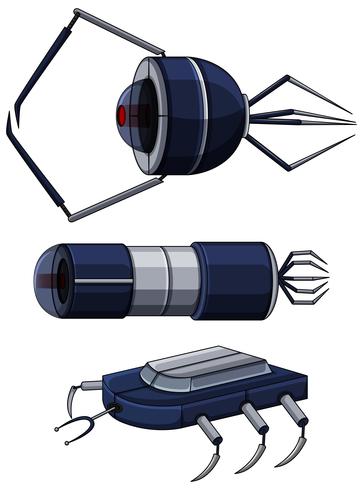 Diferentes diseños de nanobots. vector