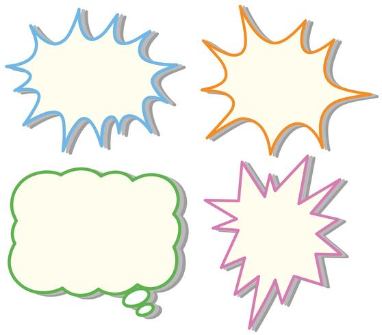 Four colorful speech bubble templates vector