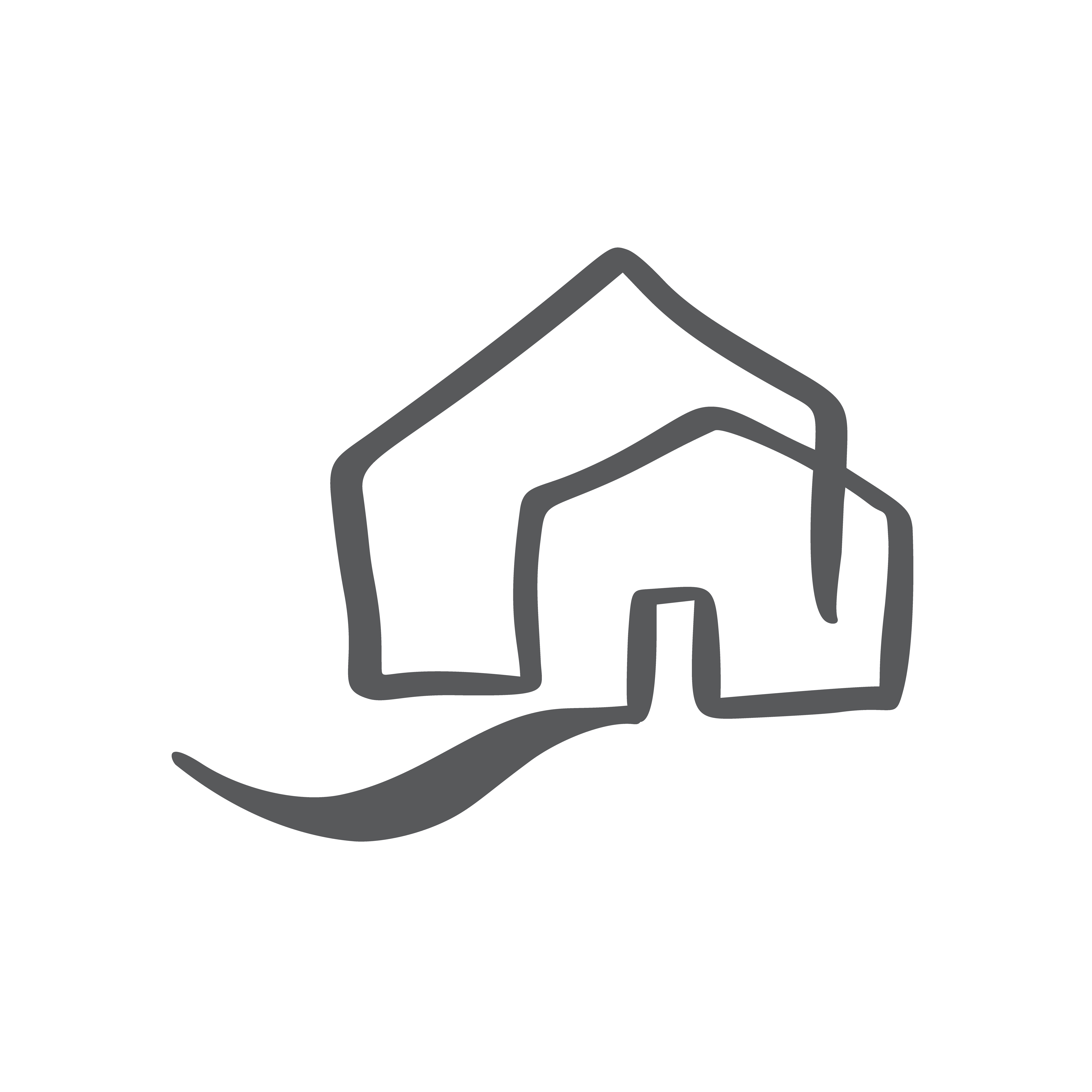 Simple Calligraphy House Real Vector Icon. Estate Architecture