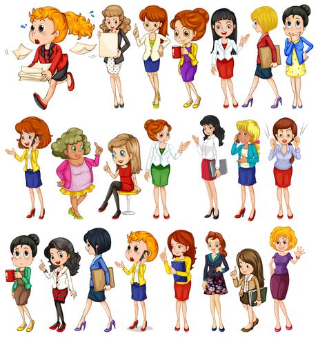 Office women set vector