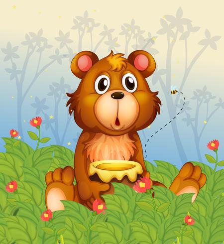 A shocking face of a bear in the forest  vector