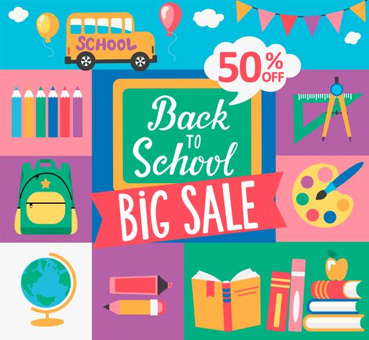 Chalkboard and hand drawn lettering Back to school vector