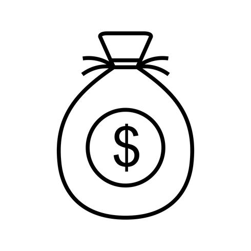 Money Bag Line Black Icon vector