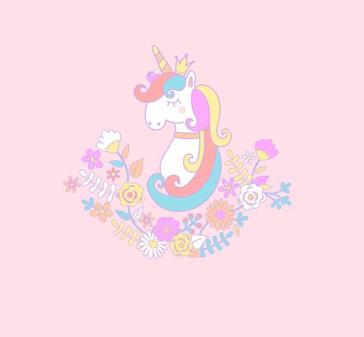 princesa unicornio vector