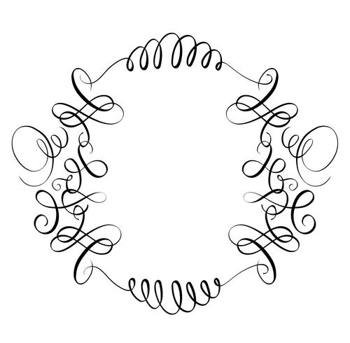 Elementos de floración vintage decorados con espirales decorativos para el diseño. Ilustración de vector de caligrafía EPS10