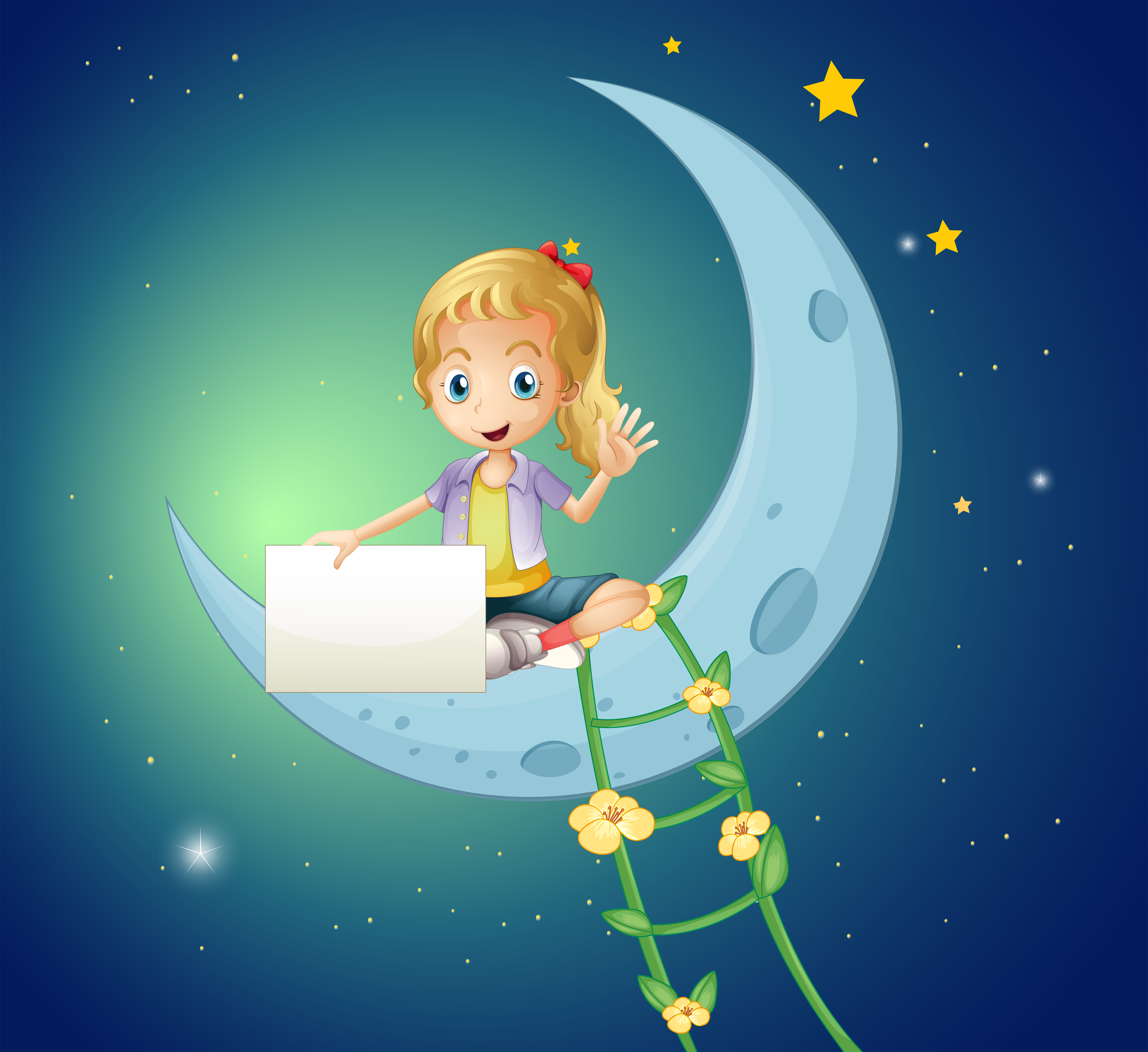 moon sitting on clouds drawing moon sitting on clouds drawing