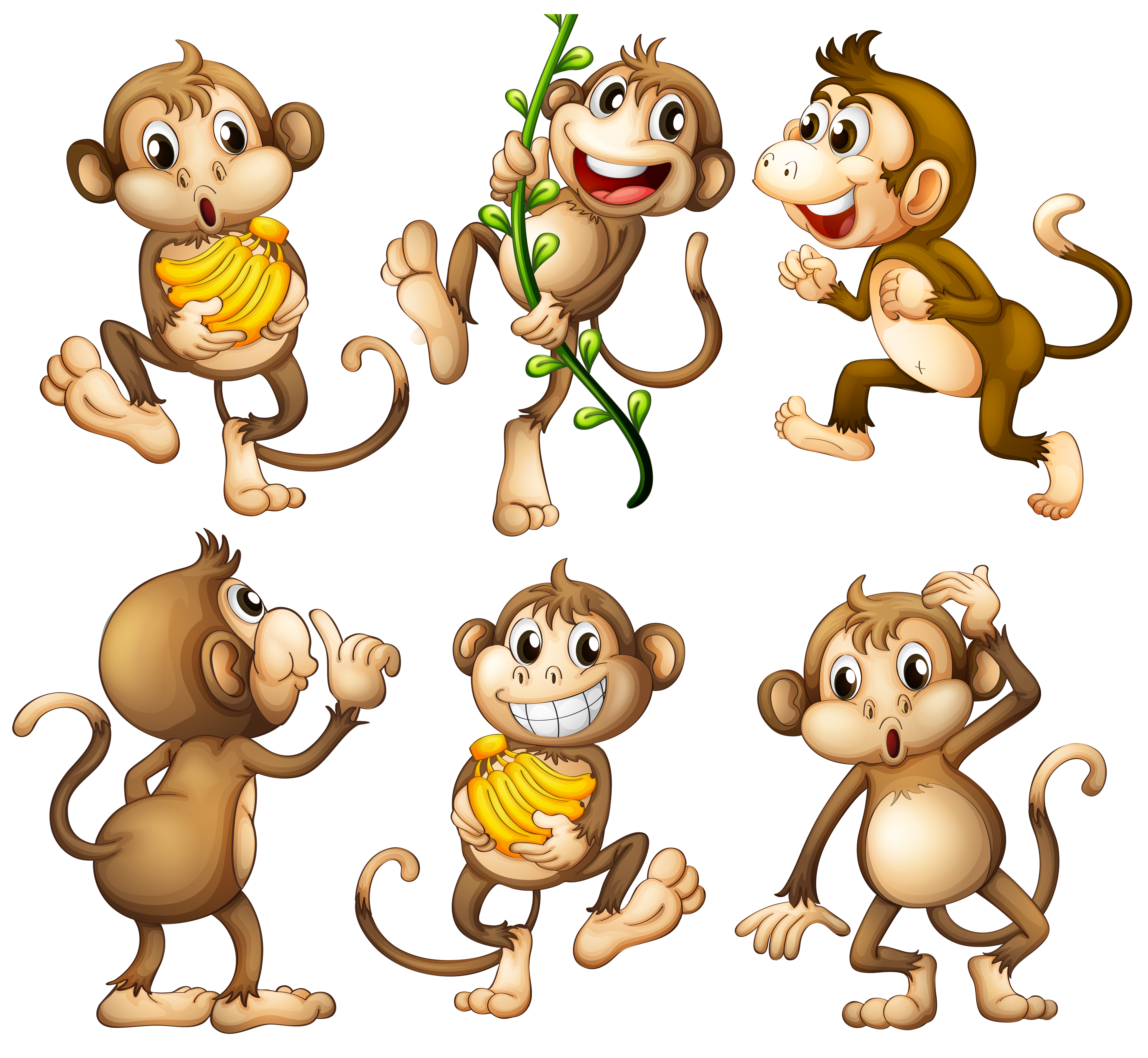 Download Playful wild monkeys - Download Free Vectors, Clipart ...