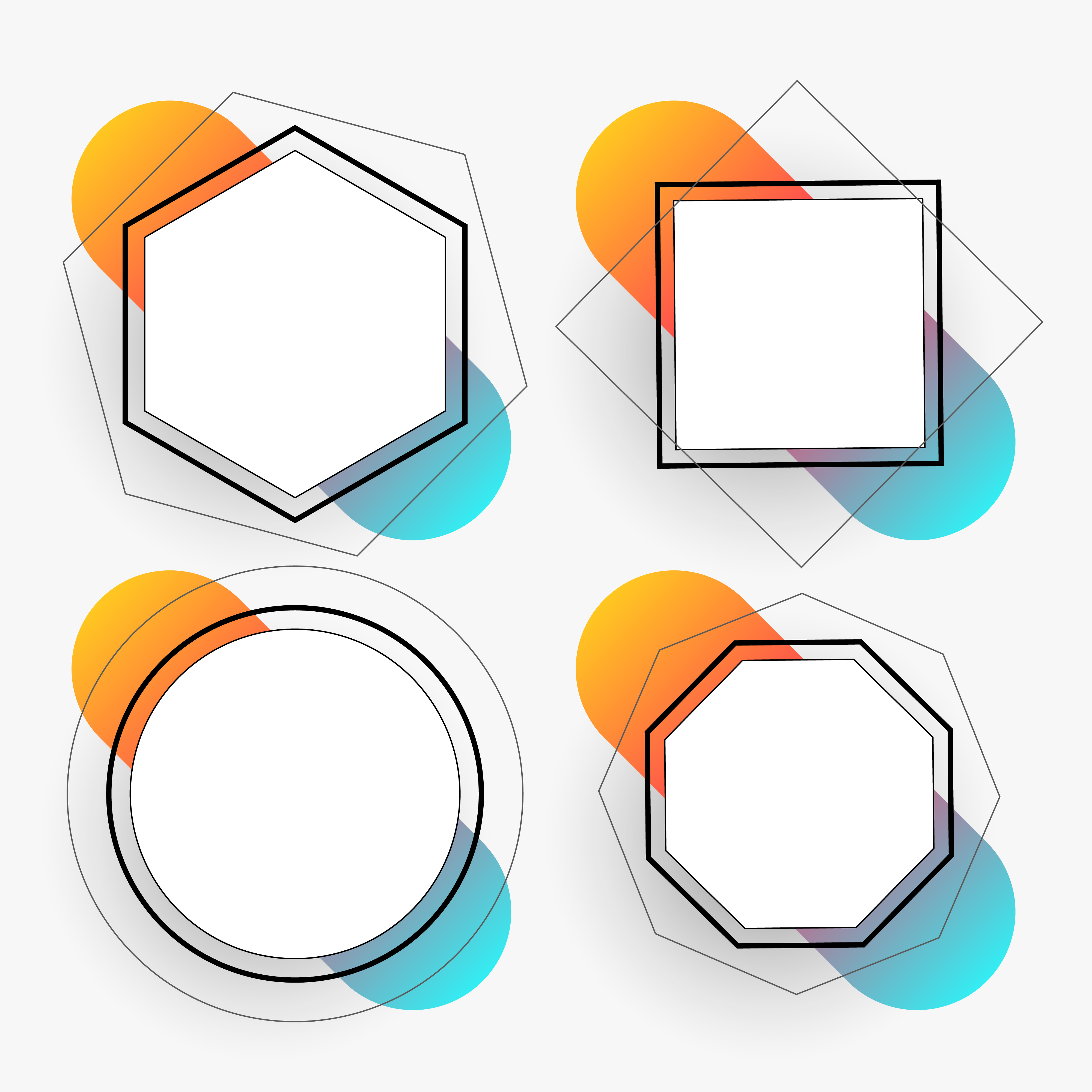 abstract geometric frames  set template Download Free 