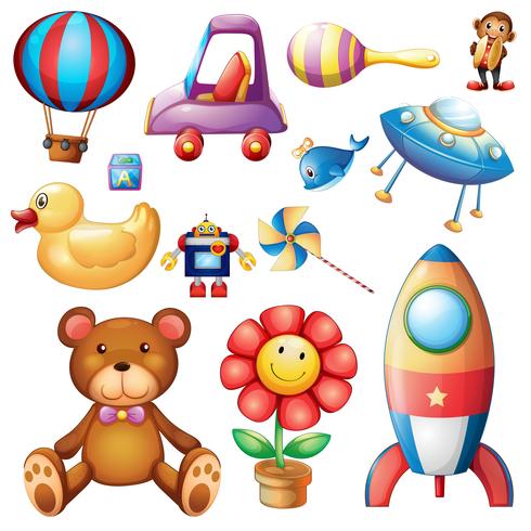 Set of different toys vector