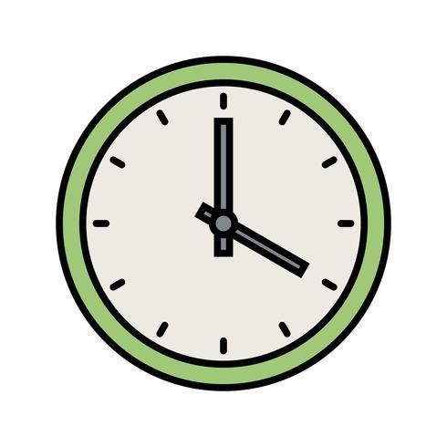 Icono de línea de reloj llena vector