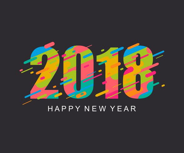 Tarjeta de diseño feliz año nuevo 2018. vector