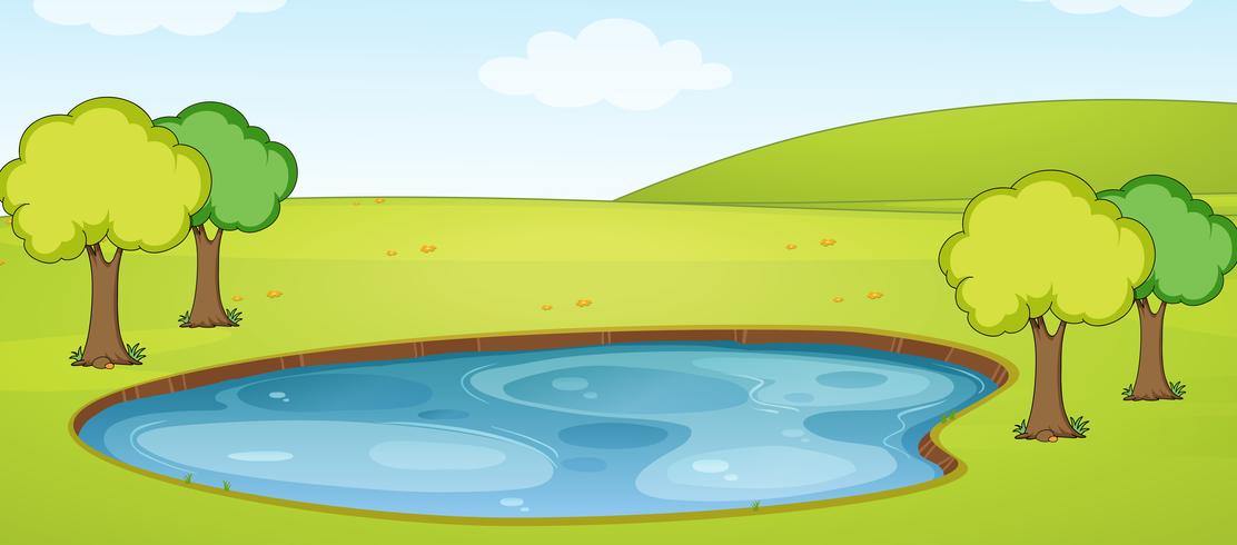 A flat nature landscape vector