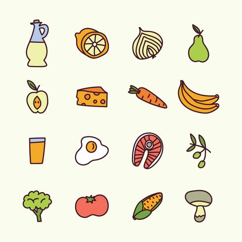 Doodled Healthy Food  vector