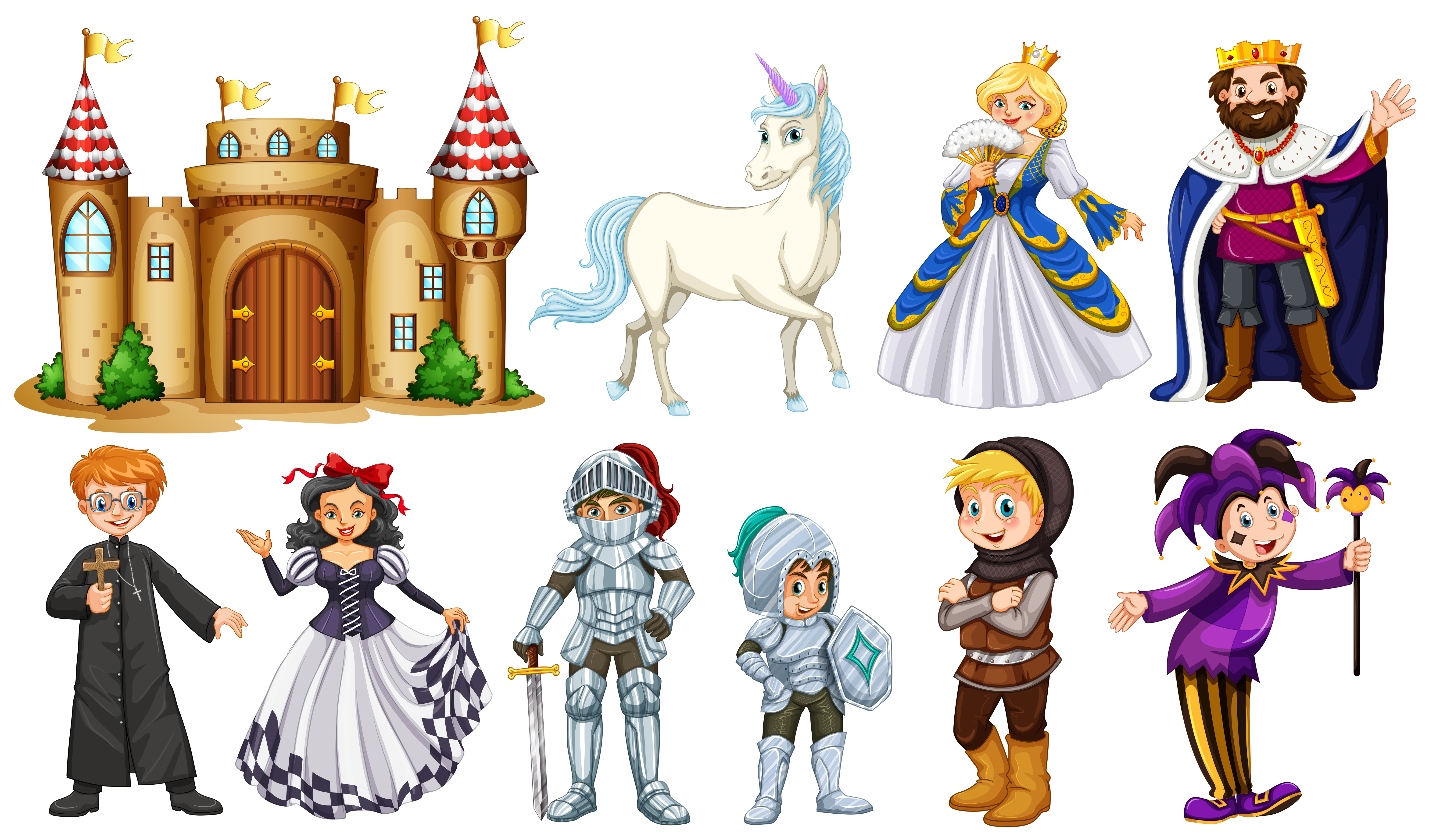 Different characters in fairy tales 417166 Vector Art at Vecteezy