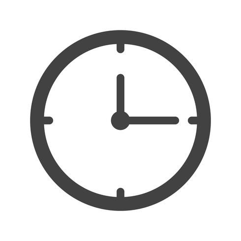 Clock Glyph Black Icon vector