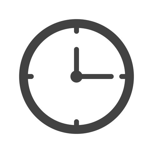 Icono de reloj glifo negro vector